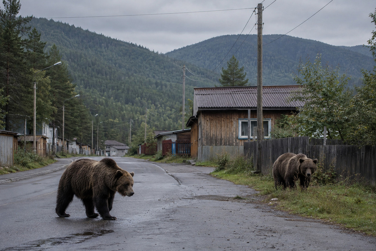Фото новости "В хакасском городе ввели особый режим из-за нашествия медведей"